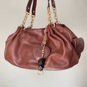 Juicy Couture Vintage Y2K Brown Leather with Chunky Gold Hardware